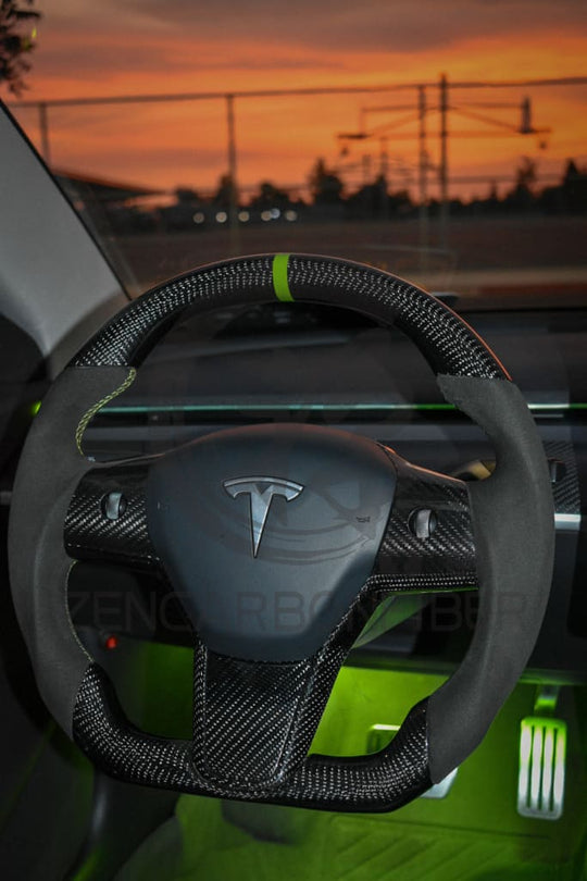 Tesla Model 3/Y Carbon Fiber Steering Wheel