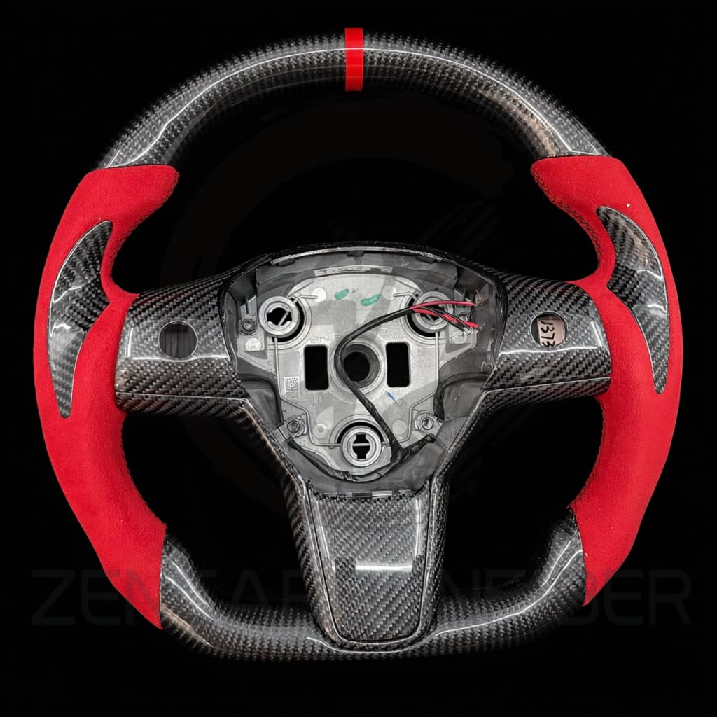 2017-2023 Tesla Model 3/Y Carbon Fiber Steering Wheel - Steering Wheels