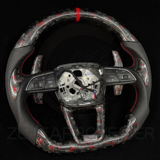 2019+ Audi Q7/Q8/SQ7/SQ8/RSQ8 Carbon Fiber Steering Wheel - Steering Wheels