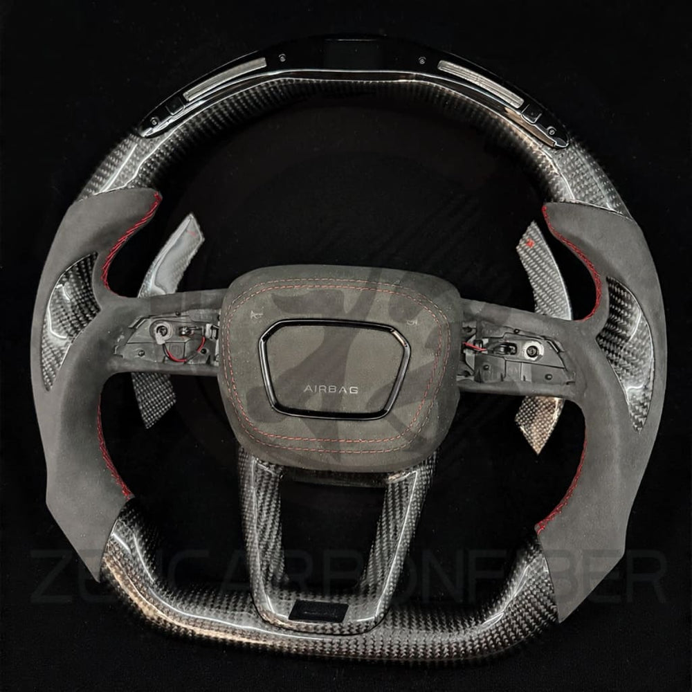 2019+ Audi Q7/Q8/SQ7/SQ8/RSQ8 Carbon Fiber Steering Wheel - Steering Wheels