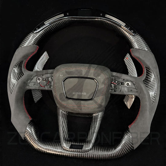 2019+ Audi Q7/Q8/SQ7/SQ8/RSQ8 Carbon Fiber Steering Wheel - Steering Wheels