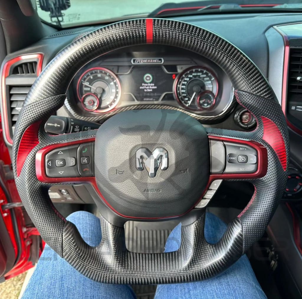 2019 + Dodge Ram 1500 Carbon Fiber Steering Wheel