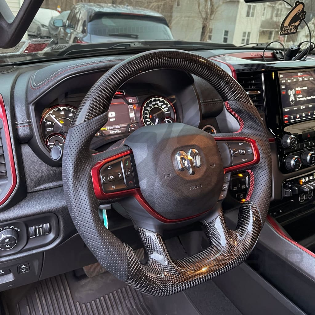 2019+ Dodge Ram 1500 Carbon Fiber Steering Wheel