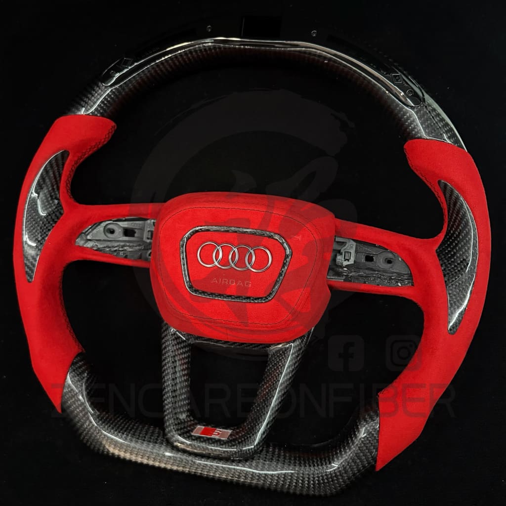 2019+ Audi Q7/Q8/SQ7/SQ8/RSQ8 Carbon Fiber Steering Wheel - Steering Wheels