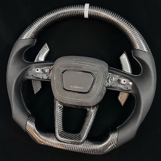 2019+ Audi Q7/Q8/SQ7/SQ8/RSQ8 Carbon Fiber Steering Wheel - Steering Wheels