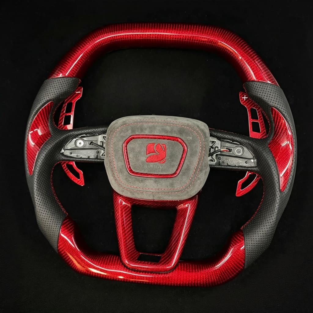 2019+ Audi Q7/Q8/SQ7/SQ8/RSQ8 Carbon Fiber Steering Wheel - Steering Wheels