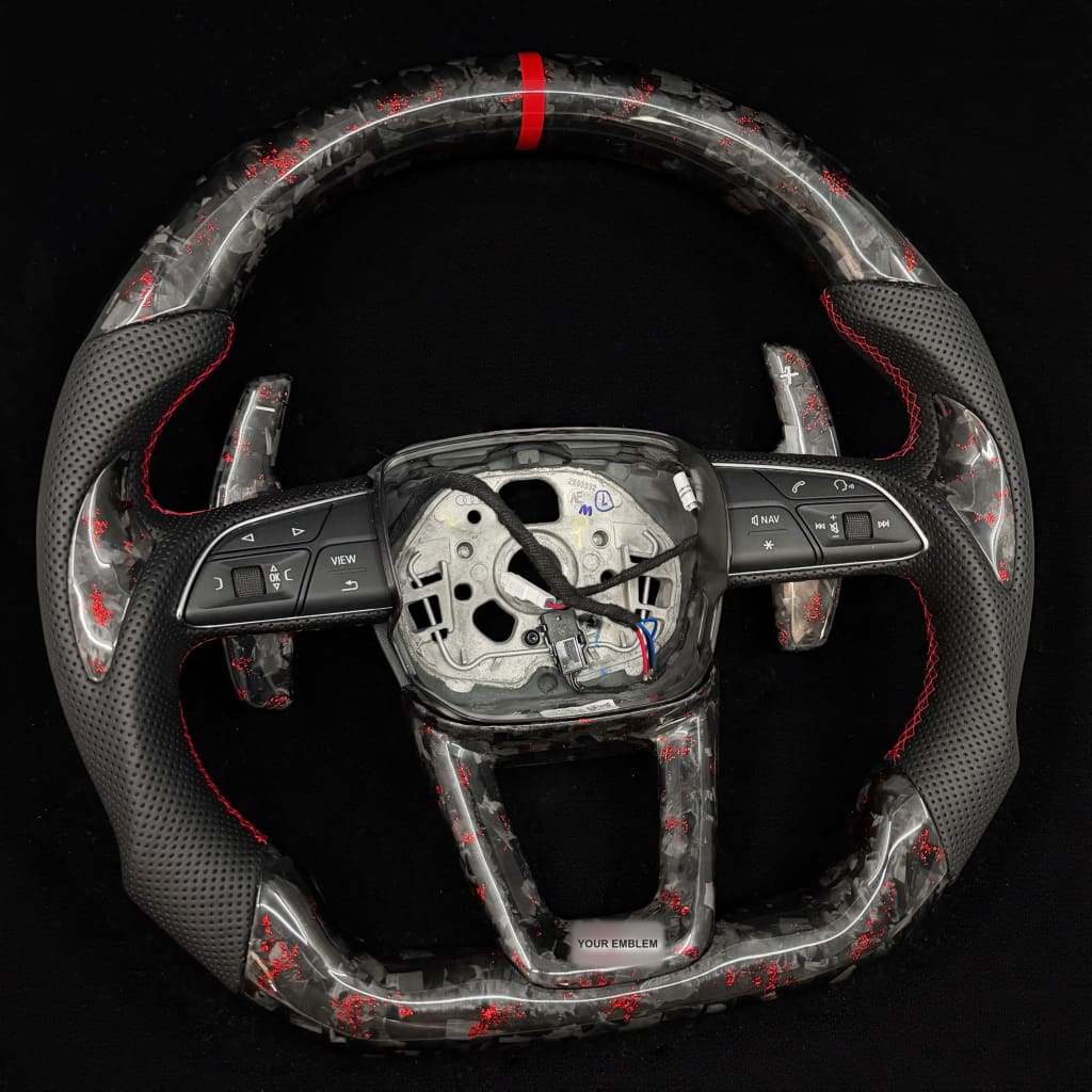 2019+ Audi Q7/Q8/SQ7/SQ8/RSQ8 Carbon Fiber Steering Wheel - Steering Wheels