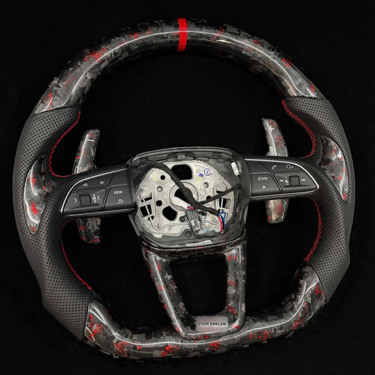 2019+ Audi Q7/Q8/SQ7/SQ8/RSQ8 Carbon Fiber Steering Wheel - Steering Wheels