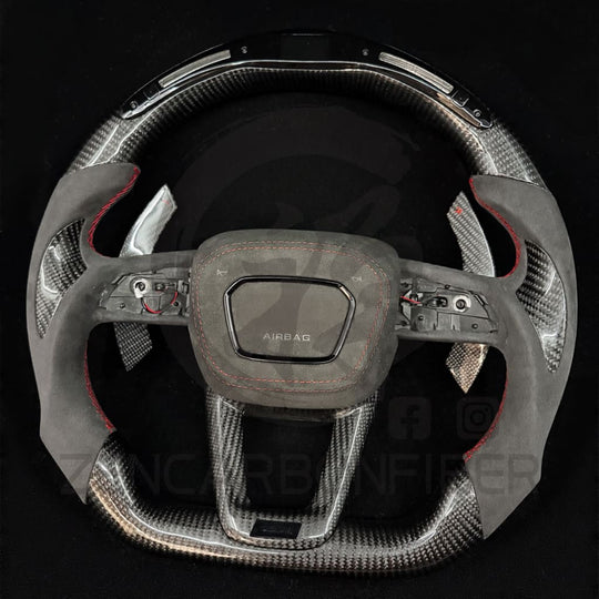 2019+ Audi Q7/Q8/SQ7/SQ8/RSQ8 Carbon Fiber Steering Wheel - Steering Wheels