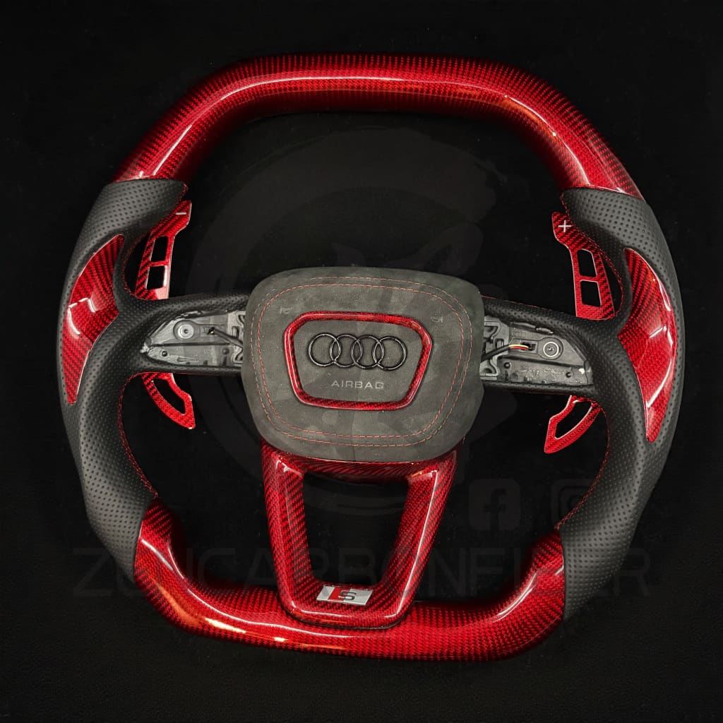 2019+ Audi Q7/Q8/SQ7/SQ8/RSQ8 Carbon Fiber Steering Wheel - Steering Wheels