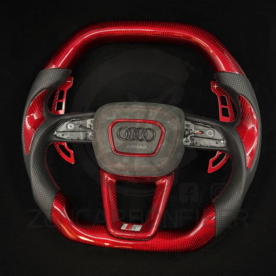 2019+ Audi Q7/Q8/SQ7/SQ8/RSQ8 Carbon Fiber Steering Wheel - Steering Wheels