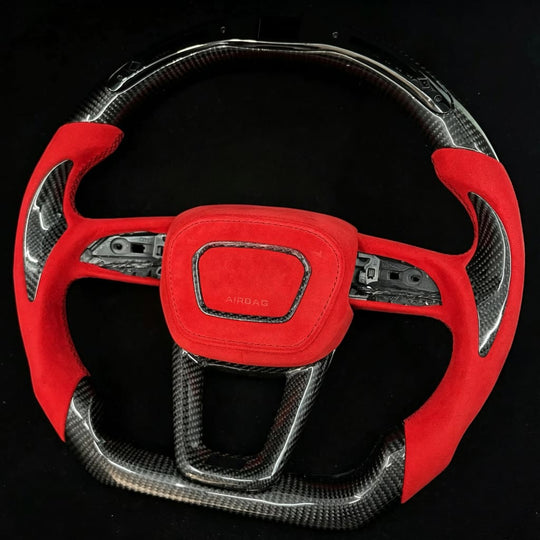 2019+ Audi Q7/Q8/SQ7/SQ8/RSQ8 Carbon Fiber Steering Wheel - Steering Wheels