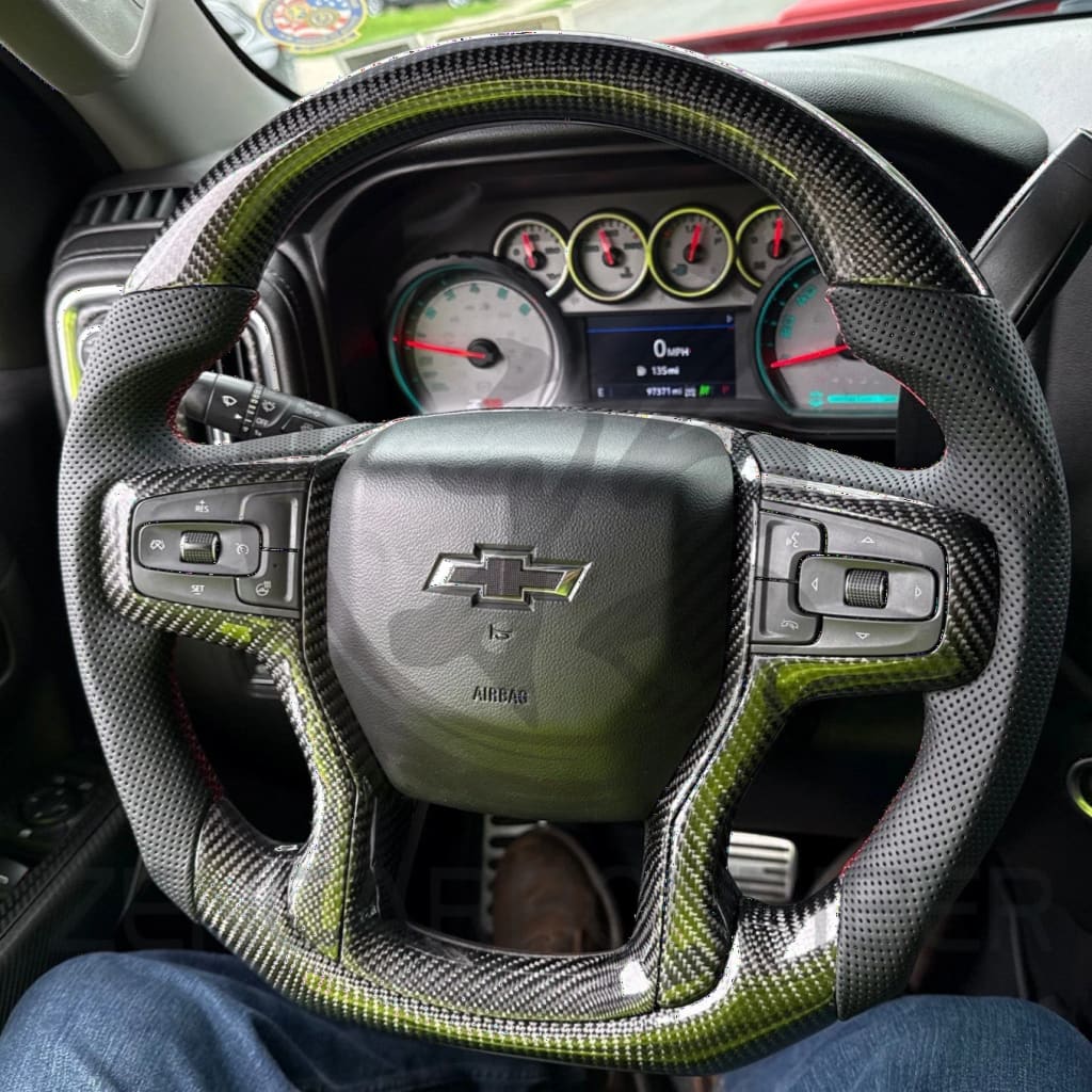 2019+ Chevrolet Silverado/GMC Sierra Carbon Fiber Steering Wheel Steering Wheels