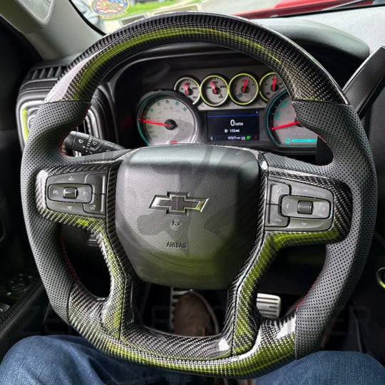 2019+ Chevrolet Silverado/GMC Sierra Carbon Fiber Steering Wheel Steering Wheels