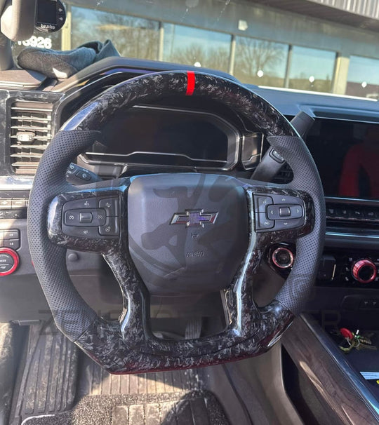 2019+ Chevrolet Silverado Custom Carbon Fiber Steering Wheel