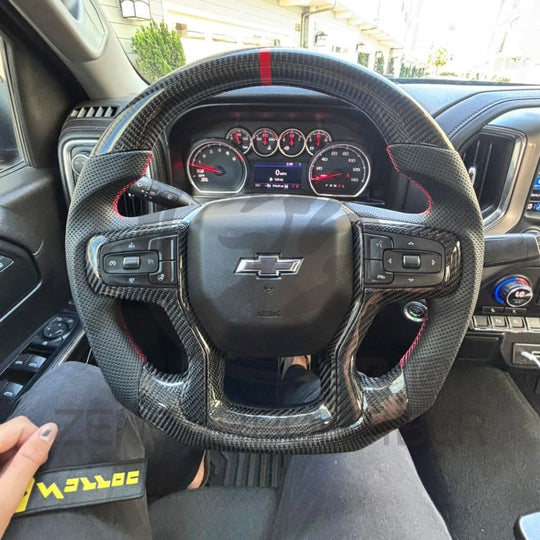 2019+ Chevrolet Silverado custom Carbon Fiber Steering Wheel Steering Wheels