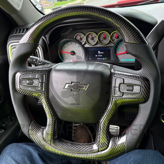 2019+ Chevrolet Silverado/GMC Sierra Carbon Fiber Steering Wheel Steering Wheels