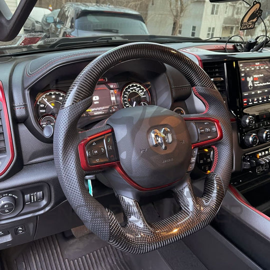 2019+ Dodge Ram 1500 Carbon Fiber Steering Wheel