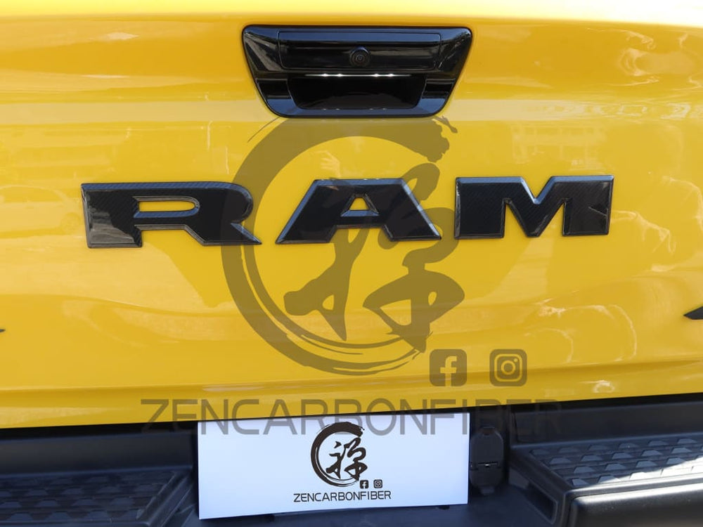 2019 + Dodge Ram 1500/Trx Carbon Fiber Rear Tailgate Emblem Cover