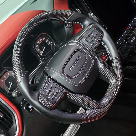 2019+ GMC Sierra Carbon Fiber Steering Wheel - Steering Wheels