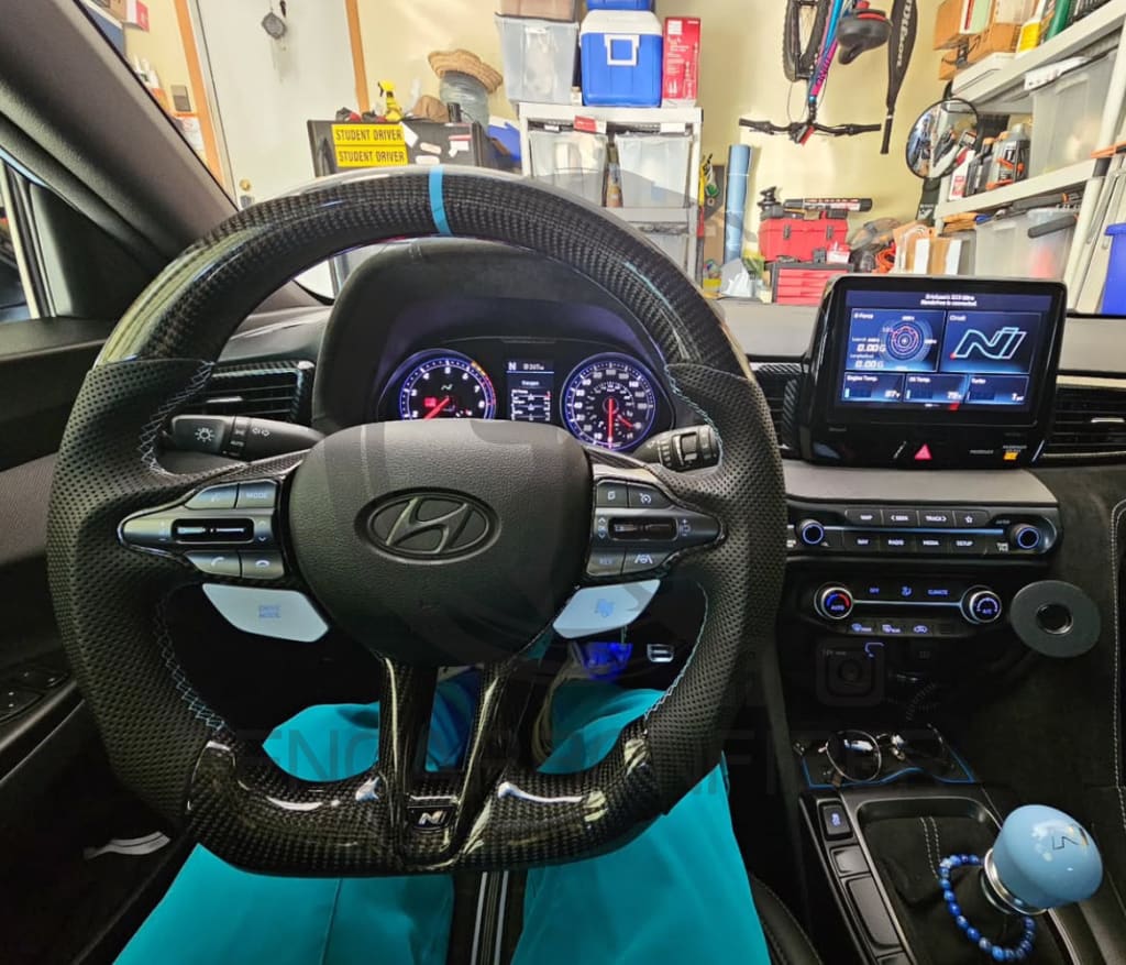 2019+ Hyundai Elantra N/Veloster N/I30 N/Kona N Carbon Fiber Steering Wheel Steering Wheels