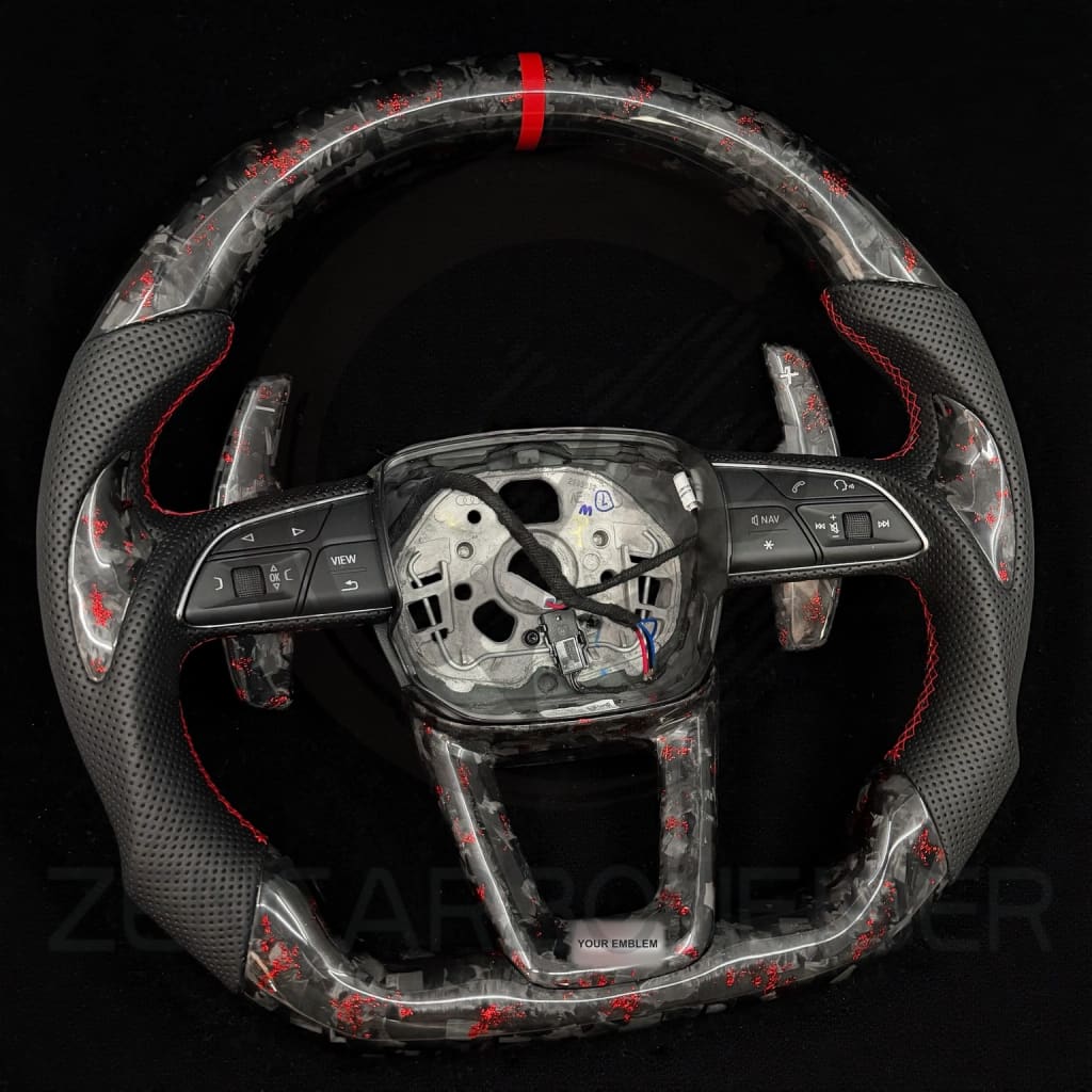 2021-2025 Audi B9.5/8Y A/S/RS 3/4/5 Carbon Fiber Steering Wheel - Steering Wheels