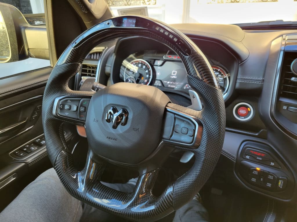 2021 + Dodge Ram Trx/Rho Carbon Fiber Steering Wheel