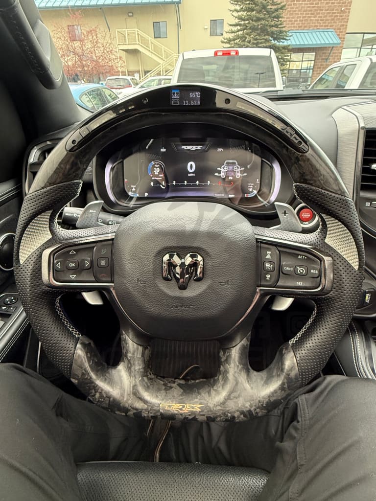 2021 + Dodge Ram Trx/Gt/Rho Carbon Fiber Steering Wheel Steering Wheel