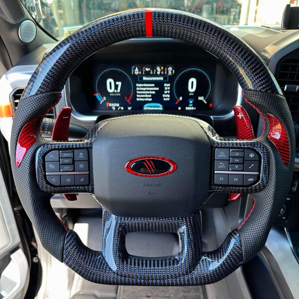 2021+ Ford F150 Raptor Carbon Fiber Steering Wheel - Steering Wheels