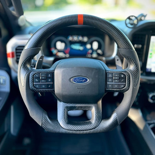 2021+ Ford F150 Raptor Carbon Fiber Steering Wheel - Steering Wheels