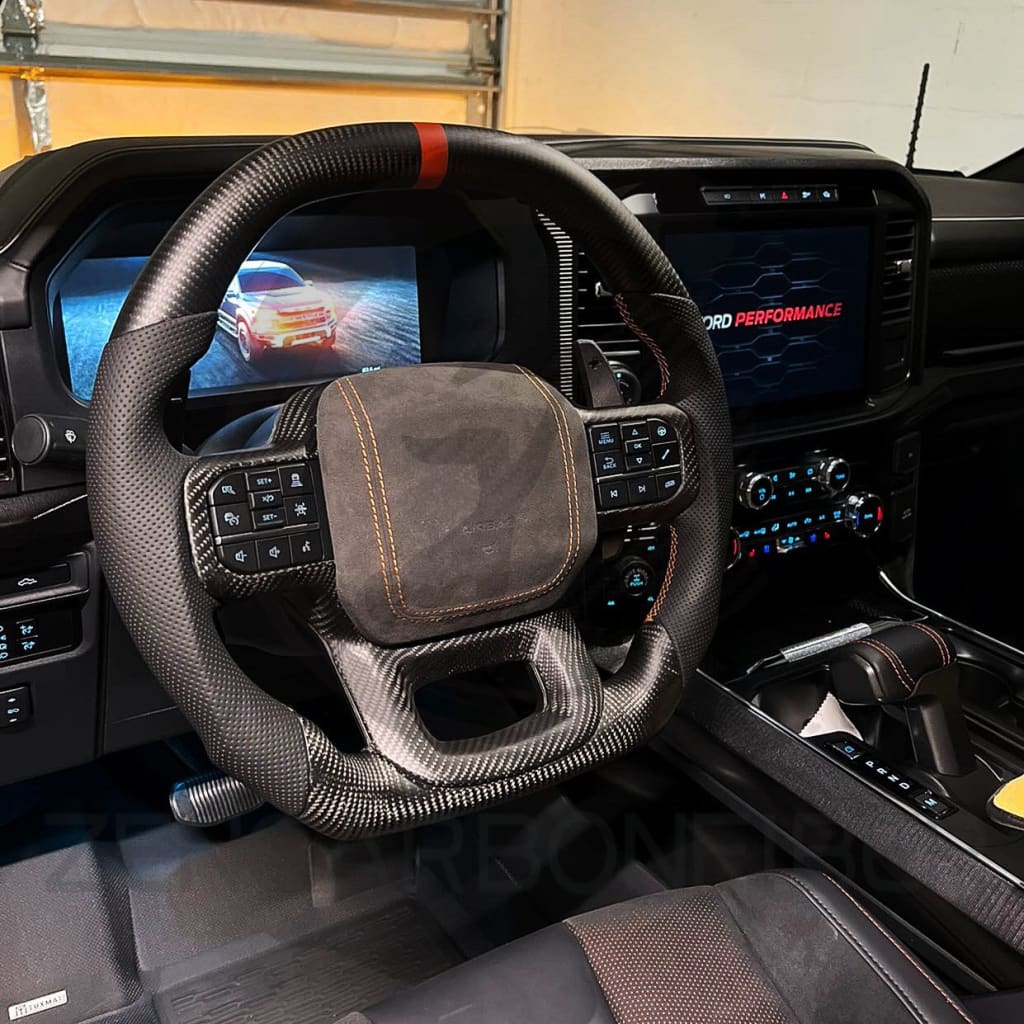 2021+ Ford F150 Raptor Carbon Fiber Steering Wheel - Steering Wheels