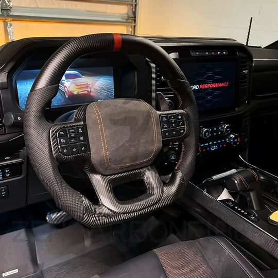 2021+ Ford F150 Raptor Carbon Fiber Steering Wheel - Steering Wheels