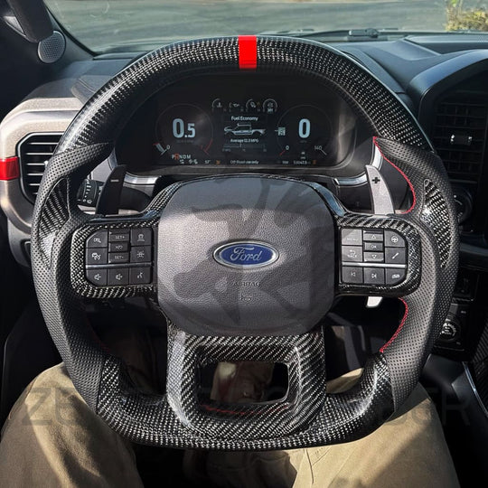 2021+ Ford F150 Raptor Carbon Fiber Steering Wheel - Steering Wheels