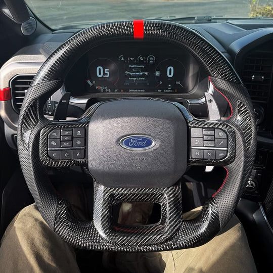 2021+ Ford F150 Raptor Carbon Fiber Steering Wheel - Steering Wheels