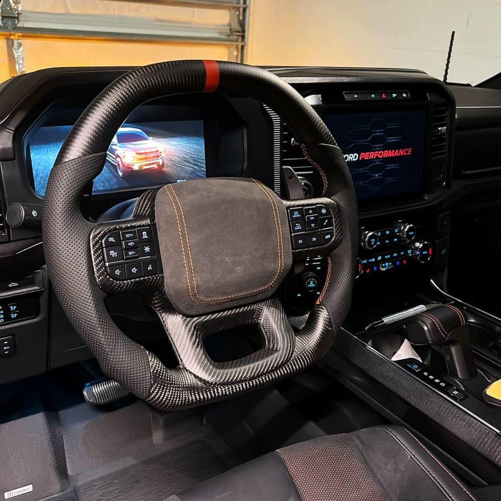 2021+ Ford F150 Raptor Carbon Fiber Steering Wheel - Steering Wheels