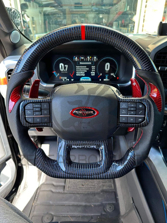 2021+ Ford F150 Raptor Carbon Fiber Steering Wheel