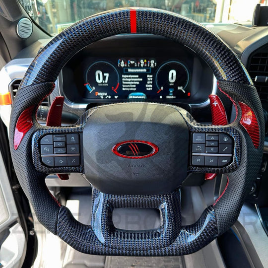 2021+ Ford F150 Raptor Carbon Fiber Steering Wheel - Steering Wheels