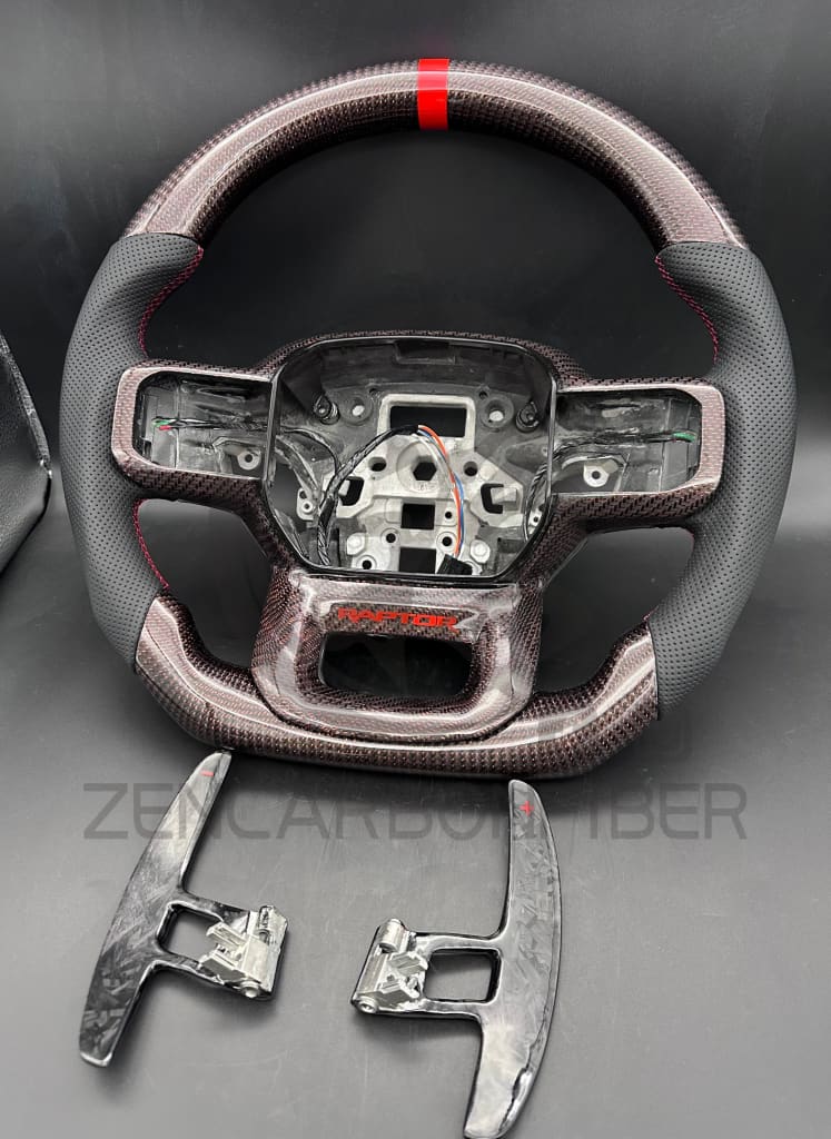 Matte Real Carbon Fiber Gear Shifter Cover – Fits Ford F-150 Raptor / Raptor R / Tremor / Lariat 2021–2025
