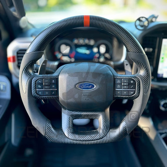 2021+ Ford F150 Raptor Carbon Fiber Steering Wheel - Steering Wheels