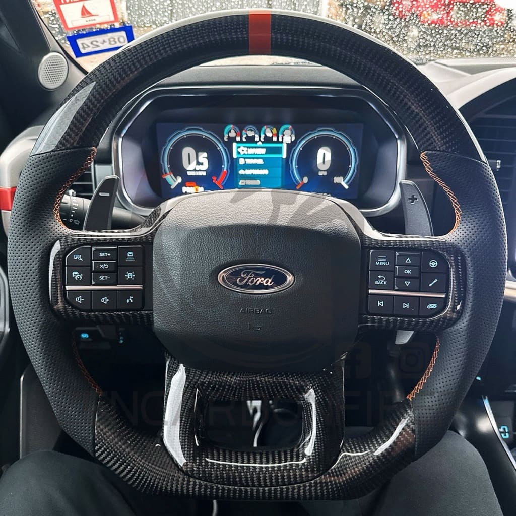 2021+ Ford F150 Raptor Carbon Fiber Steering Wheel - Steering Wheels