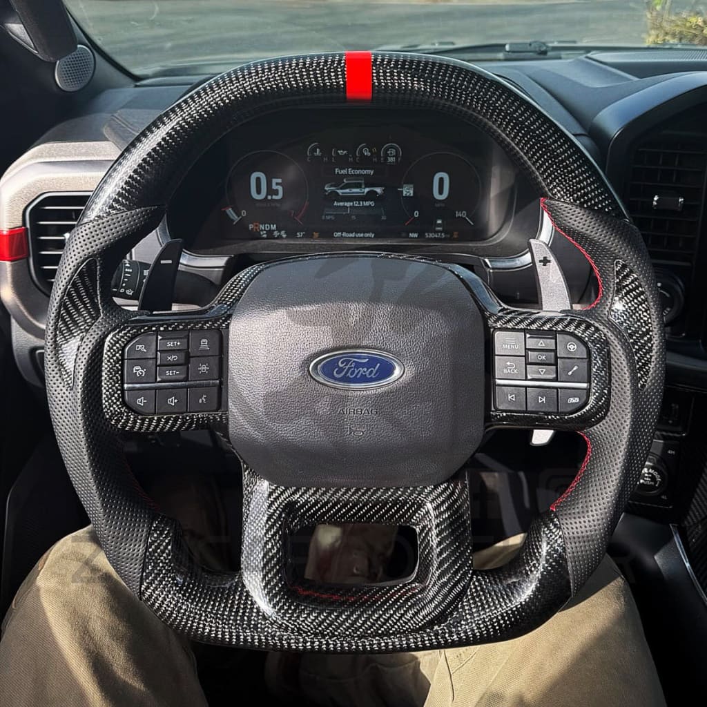 2021+ Ford F150 Raptor Carbon Fiber Steering Wheel - Steering Wheels