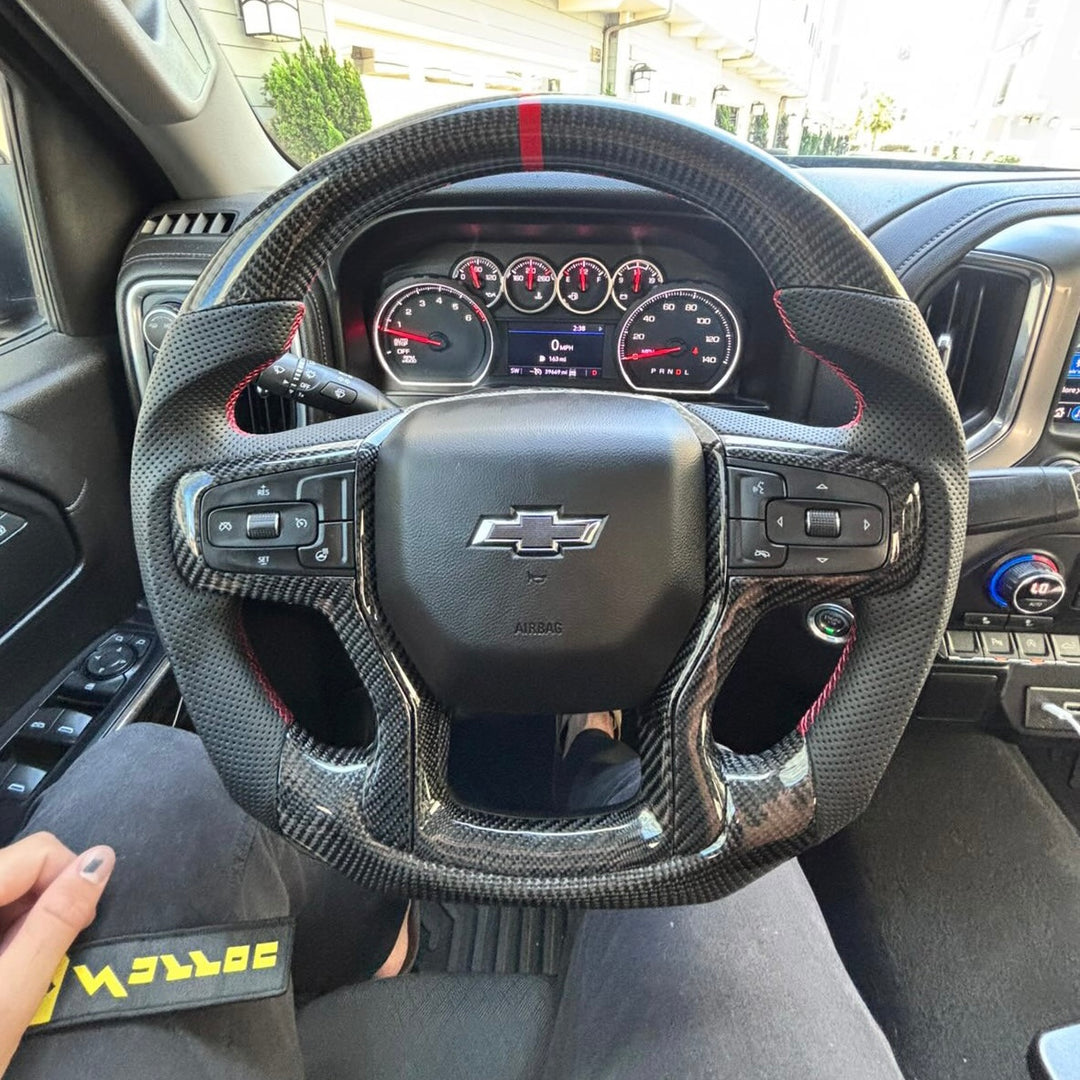 2019+ Chevrolet Silverado custom Carbon Fiber Steering Wheel