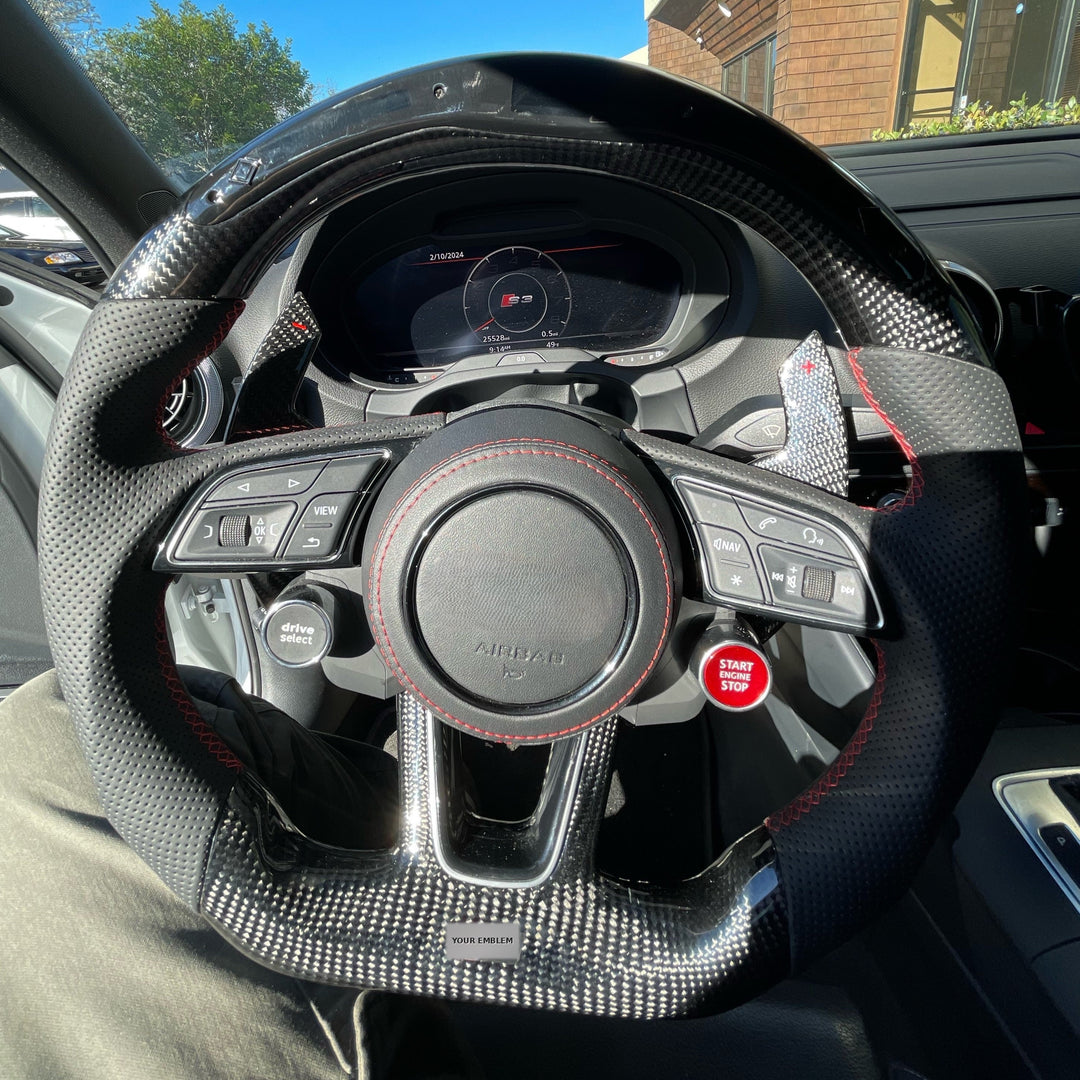 Audi B9/2017-2025 8V A/S/RS 3/4/5 Carbon Fiber Steering Wheel