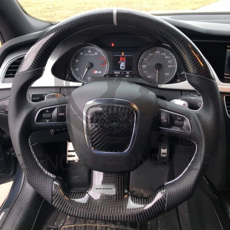 2004-2011 Audi B7/B8/8P A3/S3/RS3, A4/S4/RS4, A5/S5/RS5 Carbon Fiber Steering Wheel