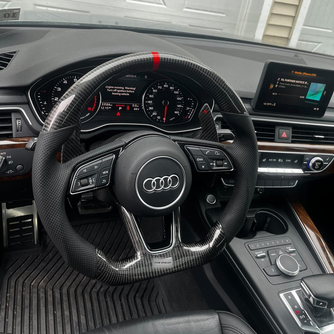 Audi B9/2017-2025 8V A/S/RS 3/4/5 Carbon Fiber Steering Wheel
