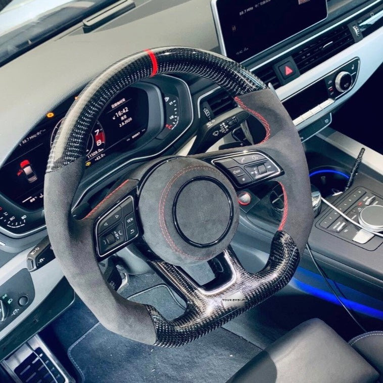 Audi B9/2017-2025 8V A/S/RS 3/4/5 Carbon Fiber Steering Wheel