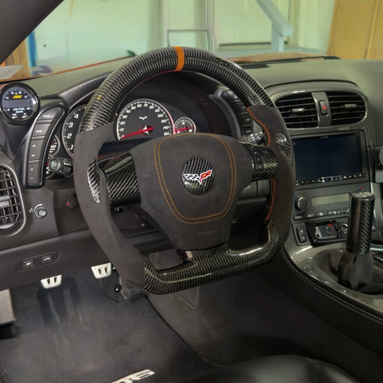 Volante de fibra de carbono personalizado para Chevrolet Corvette C6 2006-2013