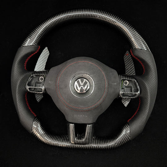 Volante de fibra de carbono Volkswagen MK6 Golf GTI/R/Jetta GLI 2010-2014