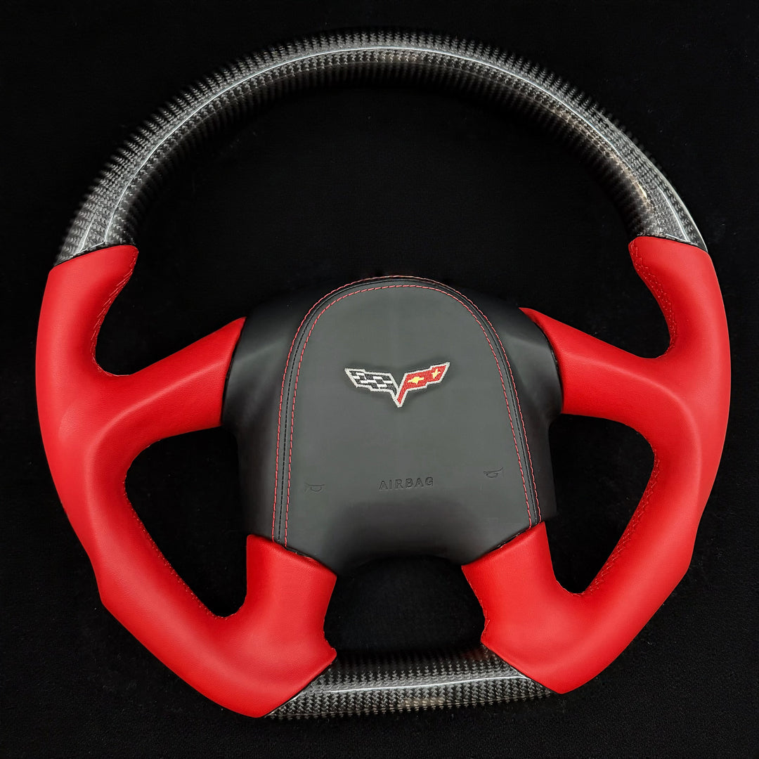 Volante de fibra de carbono personalizado para Chevrolet Corvette C6 2006-2013