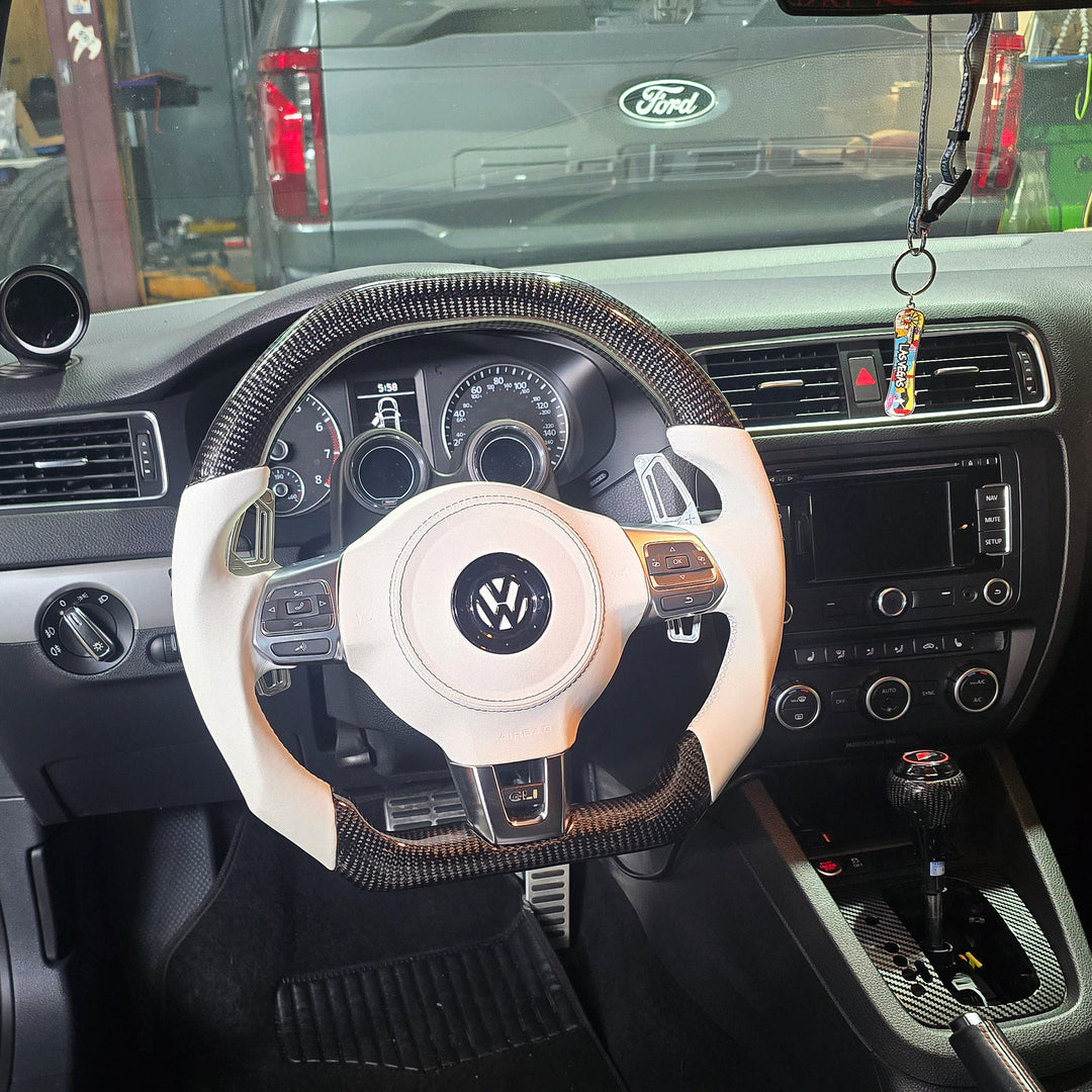 Volante de fibra de carbono Volkswagen MK6 Golf GTI/R/Jetta GLI 2010-2014